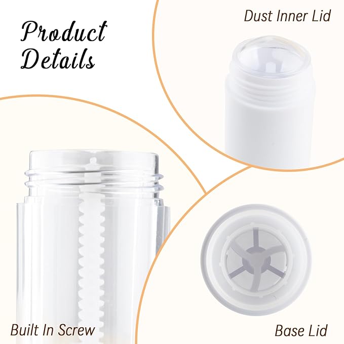 12 Pieces 15g White Plastic Deodorant Containers,Empty 1/2 oz Travel Lip Balm Tubes,Refillable Twist-UP Solid Perfume Tubes,Lipstick Tubes for DIY-GlimoraGlow