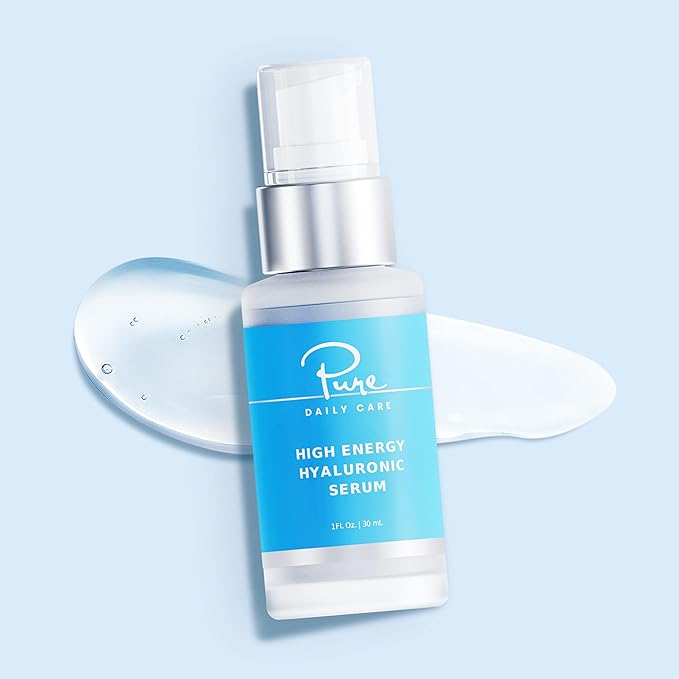 Pure Daily Care High Energy Hyaluronic Serum (1oz) - Hydrating Clinical Grade Hyaluronic Acid Serum-GlimoraGlow
