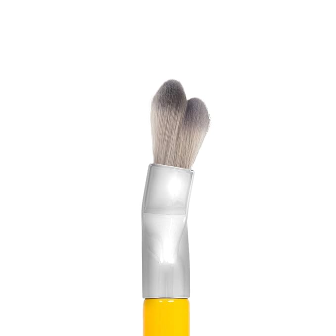 Bdellium Tools Professional Makeup Brush - Studio Series 971 Large Slanted Double Dome Blender - With Soft Synthetic Fibers, For Quick & Easy Application and Blending (Yellow, 1pc)-GlimoraGlow