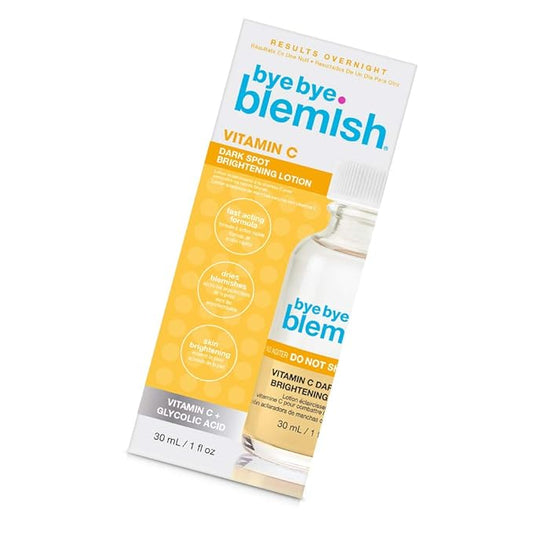 Bye Bye Blemish Dark Spot Lotion Vitamin C | Assists with Drying Blemishes And Brightening Skin | Fast Acting Solution | 1 Fl. Oz.-GlimoraGlow