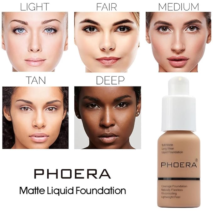 2 Pack PHOERA Foundation 104 Buff Beige Makeup,Full Coverage Foundation for Women and Girls-GlimoraGlow