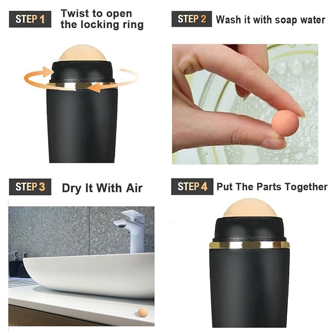 103 PCS Volcanic Roller Oily Skin Oil Control On The Go Volcanic Face Roller Oil Absorbing Volcanic Roller with Oil Blotting Sheet Paper for Oily Skin Care Oil Control Film Tissues (Type2)-GlimoraGlow