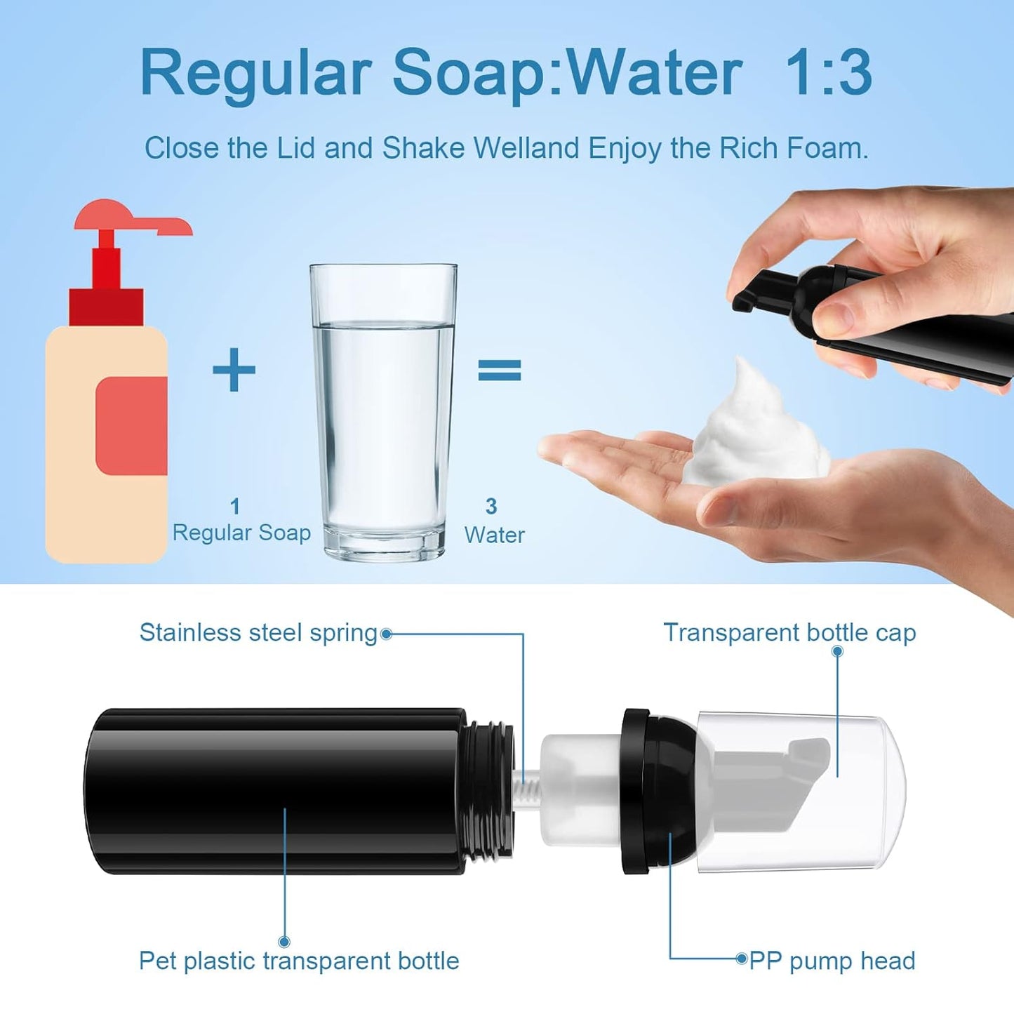 Homicozy 40 Pcs Lash Shampoo Bottle Brushes & Dispensers Set - 10 Pcs Lash Brushes, Tubes & Aftercare Bag for Clients, Women, Girls (Black)-GlimoraGlow