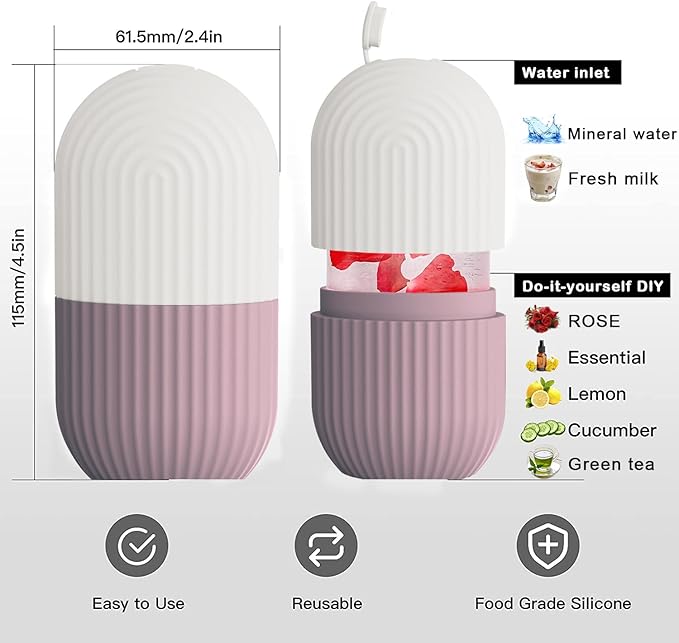 XHJRI Ice Face Roller Massager,Ice Cube Roller for Face, Eyes and Neck Naturally Conditioning and Skin Care,De-Puff Eye Bags,Reduce Migraine Pain,Reusable Massage Silicone Ice Mold (Brown)-GlimoraGlow