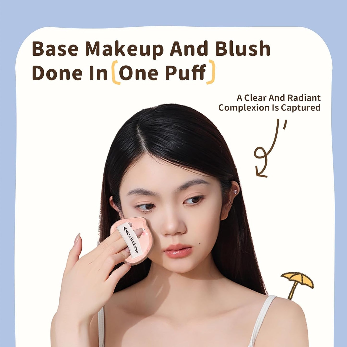 Sleepy Pig Puffs, Makeup Sponges Set, Dry&Wet Dual-Use Foundation Sponge - Hydrophilic Polyurethane, Expands 1.3x When Wet for Cream Foundation/Liquid Blush/Highlighter,2pcs Puffs & Storage Case-GlimoraGlow