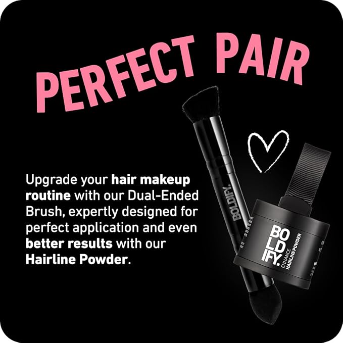 BOLDIFY Dual-Ended Hairline Powder Brush - Precision Makeup Brush Set with Sponge Tip for Seamless Blending - Ideal as a Concealer Brush, Hair Contour Brush, and Root Touch Up-GlimoraGlow
