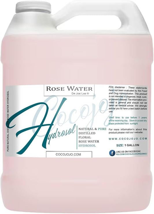 Rose Hydrosol Spray Cleansing Non GMO Facial Toner for Face Body Locs Rose Water Hydrating Face Mist, for Hydration Pure & Natural Hydrosol for All Skin Types - COCOJOJO - Bulk 128 OZ - 1 Gallon-GlimoraGlow