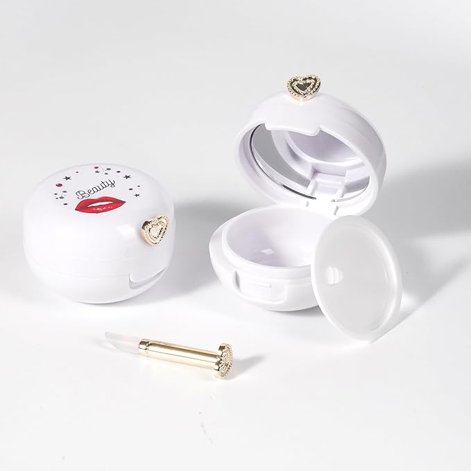2 Pack Lip Balm Containers,Plastic Portable Empty Lip Balm Container with Mirror and Silicone Lip,Empty Lipstick Dispenser Box for Travel,Home-GlimoraGlow