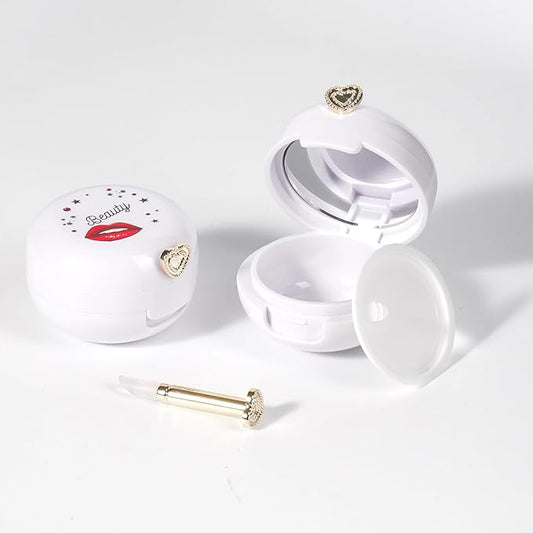 2 Pack Lip Balm Containers,Plastic Portable Empty Lip Balm Container with Mirror and Silicone Lip,Empty Lipstick Dispenser Box for Travel,Home-GlimoraGlow