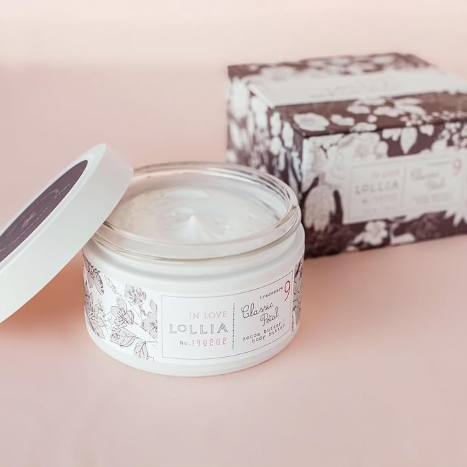 LOLLIA In Love Body Butter, 5.5 oz. - Classic Petal Fragrance - Shea Butter & Cocoa Butter, Body Lotion for Women, Hydrating & Smooth Body Moisturizer-GlimoraGlow