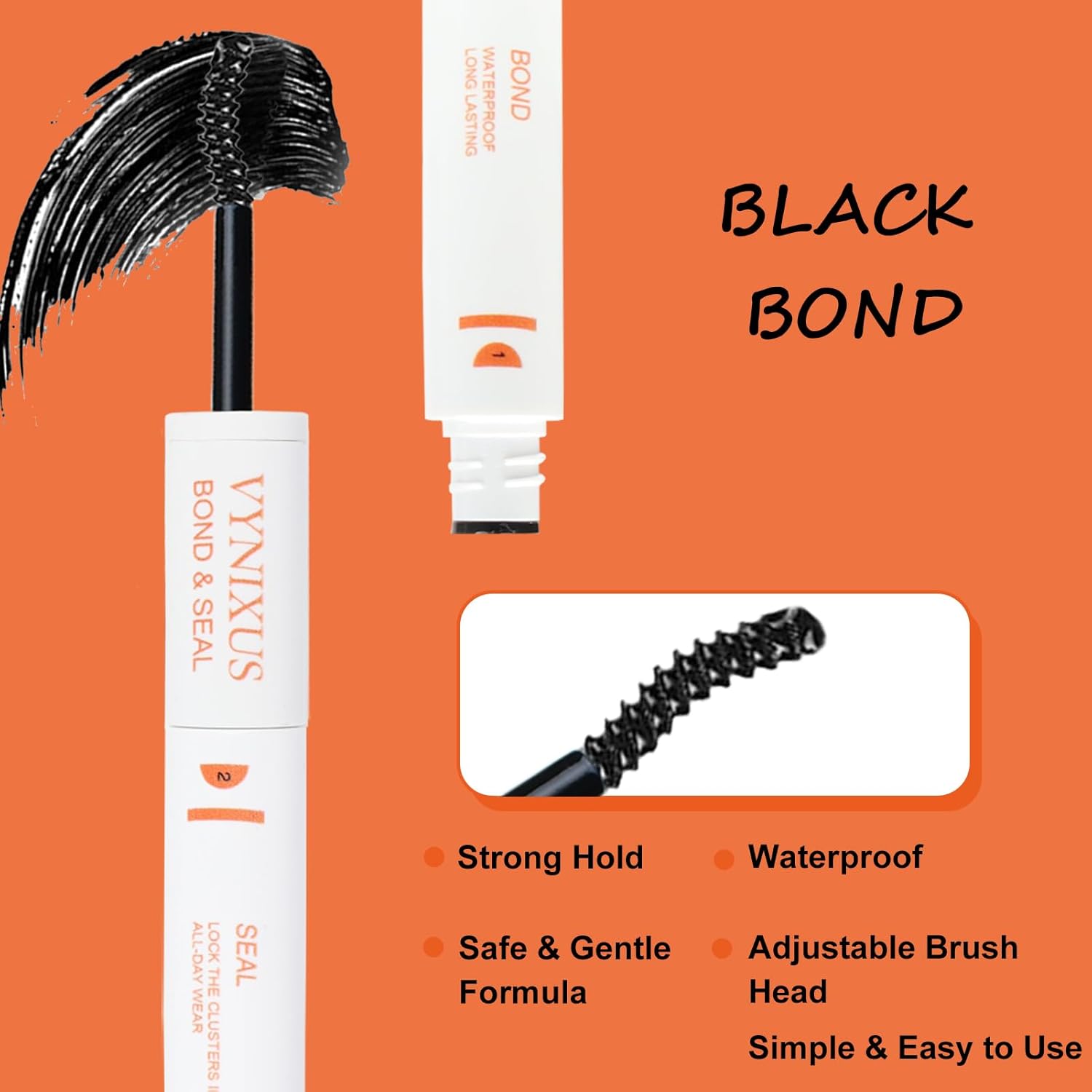 Lash Glue for Eyelash Clusters 2-IN-1 Lash Bond and Seal Waterproof Eyelash Glue DIY Lash Cluster Glue Individual Lash 72H+ DIY at Home 10ml-GlimoraGlow