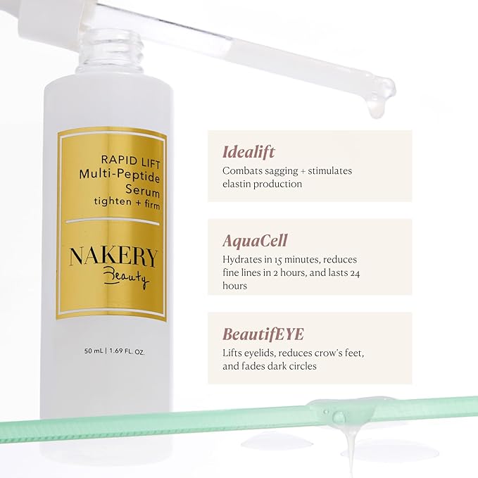 Nakery Collagen Peptide Serum for Women - Rapid Lift Face Serums for Anti Aging Face Tightening and Lifting - Multi Peptides Collagen Serum for Face & Crepey Skin to Firm Wrinkles & Sagging Skin-GlimoraGlow