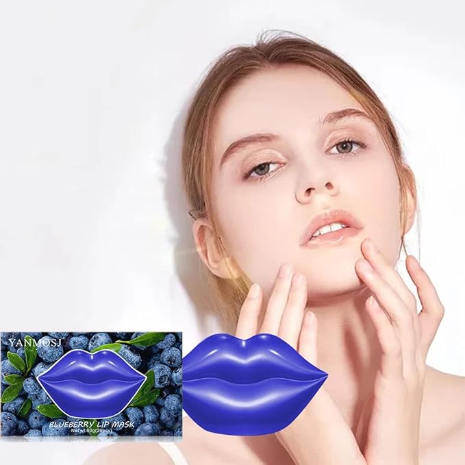 20Pcs Moisturizing Lip Mask, Lip Sleep Mask Reduces Lip Lines and Restores Moisture, Lip Mask Effectively Nourishes the Lip Skin, Gel Treatment Lip Masks Plumping Lips Mask Lip Care Products (Purple)-GlimoraGlow