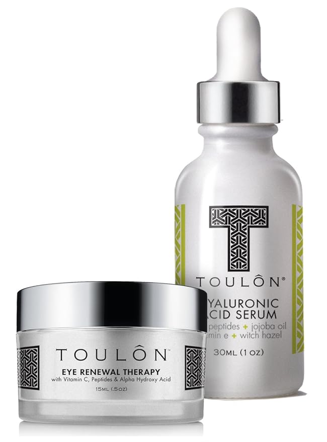 Hyaluronic Acid Anti Aging Skin Care Kits; Women Beauty Set: Hyaluronic Acid Serum and Eye Cream for Dark Circles & Puffiness; Perfect Present for Women and Men: Natural Skin Care Kit-GlimoraGlow