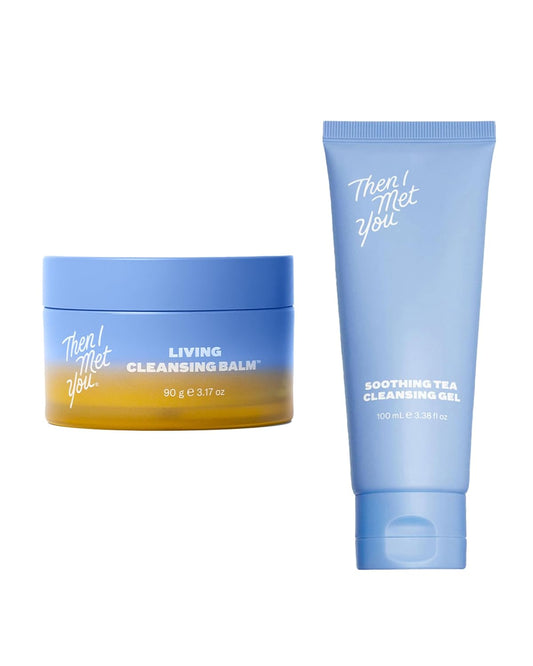 Then I Met You The Cleansing Duo Set with Living Balm Oil Cleanser & Soothing Tea Cleansing Gel Water Cleanser-GlimoraGlow