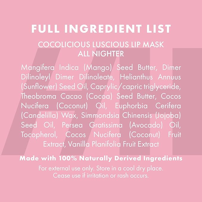 100% Natural Lip Butter Sleeping Lip Mask, Overnight Lip Moisturizer and Conditioner for Dry Lips. Intensive Lip Balm and Lip Therapy Skin Care with Mango butter (Original All Nighter)-GlimoraGlow