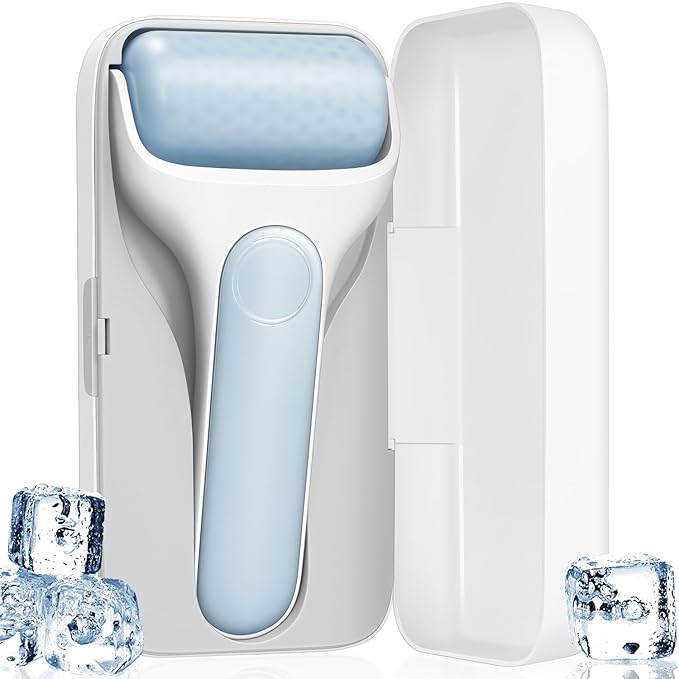 MORGLES Ice Roller for Face, Premium Facial Roller for Puffiness, Dark Circles and Lymphatic Drainage, Cold Face Roller for Women Self Care with Carry Case-GlimoraGlow