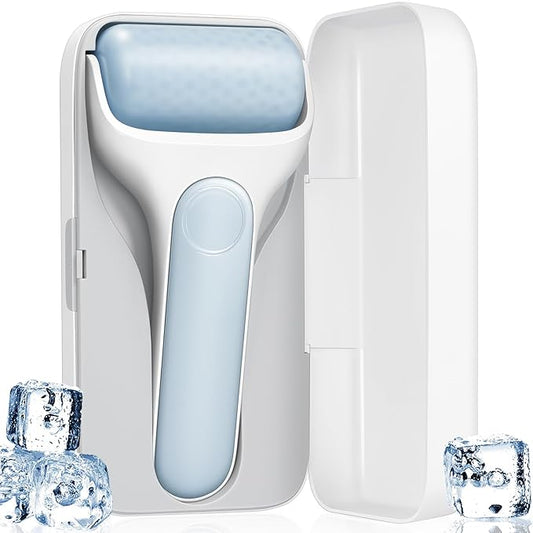 MORGLES Ice Roller for Face, Premium Facial Roller for Puffiness, Dark Circles and Lymphatic Drainage, Cold Face Roller for Women Self Care with Carry Case-GlimoraGlow