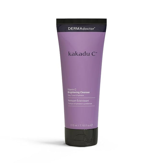 DERMAdoctor Vitamin C Facial Cleanser, Daily Face Wash, Toner, Makeup Remover | High-Potency Vitamin C from Kakadu Plum, Facial cleanser, Face Scrub, Cleanse Pores, Removes oil, Sunscreen, Pollutants-GlimoraGlow