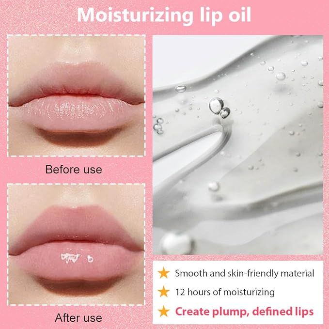 Hydrating Lip Gloss Oil - Nourishing Tinted Lip Oil for High-Shine Finish, Long-Lasting, Non-Sticky, Cruelty-Free Lip Plumper, Perfect with Lipstick & Peel-Off Lip Stain X-00#-GlimoraGlow