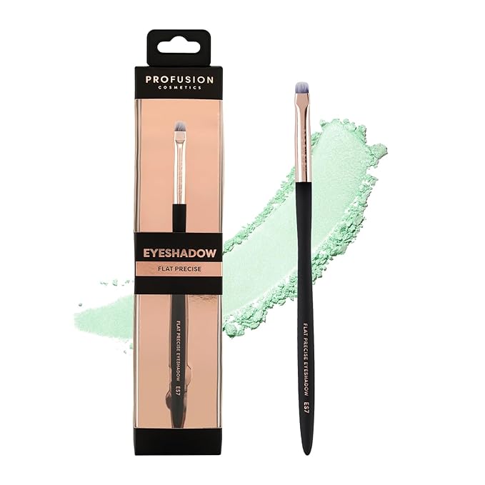 Profusion Cosmetics Flat Precise Eyeshadow Brush - Softens Dramatic Edges & Fine Lines, For Eyeshadow, Eyeliner-GlimoraGlow