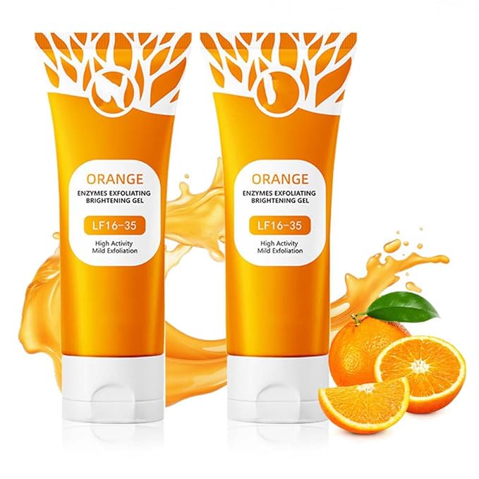 2025 New Orange Exfoliating Gel for Face and Body, Oranges Enzymes Exfoliating Gels Remove Blackheads Moisturize Skin, Upgrade Exfoliatings Cleansing Gel Scrub Clean Pores (Orange X2, One Size)-GlimoraGlow