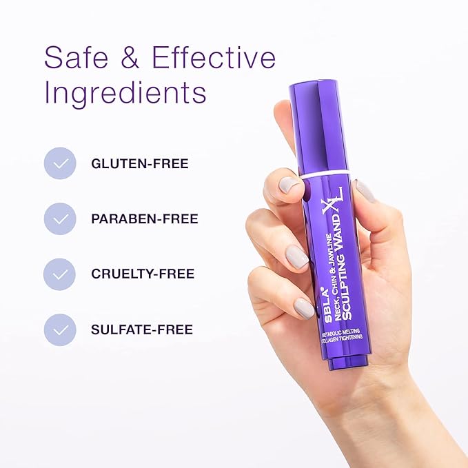 SBLA Neck, Chin & Jawline Sculpting Wand XL – Melts Neck Fat Under The Chin & Along Jowls, Lifts & Sculpts The Entire Area & Reduces Lines, Boosts Collagen Production-GlimoraGlow