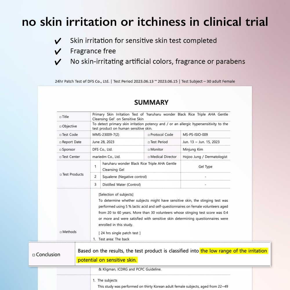 HARUHARU wonder Black Rice Triple AHA Gentle Cleansing Gel 3.38 fl oz, Hydrating Cleansing gel, Gentle exfoliating, Vegan, Travel essentials, Korean Skincare-GlimoraGlow