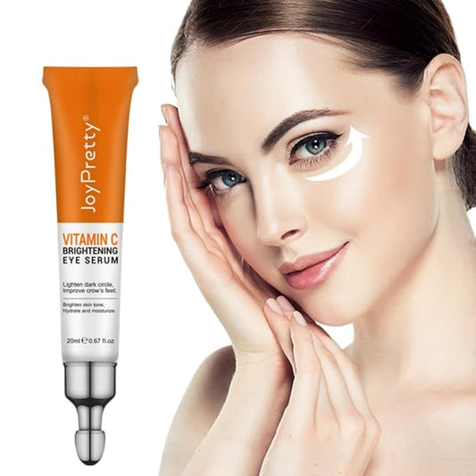 New JoyPretty Vitamin C Brightening Eye Serum,Eye cream,Anti Aging Serum with Vitamin C, Niacinamide and Hyaluronic Acid,Remove for Dark Circles Puffiness Under Eye Bags Fine Line Crow's Feet (1)-GlimoraGlow