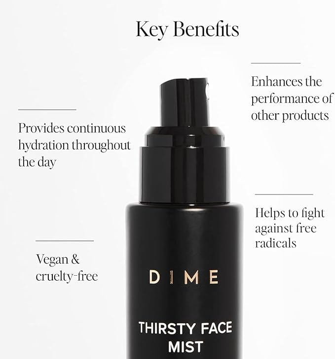 Dime Beauty Thirsty Face Mist with Electrolytes, Meadowfoam, and Sea Buckthorn, Hydrating Facial Spray, 2 oz / 60 ml-GlimoraGlow