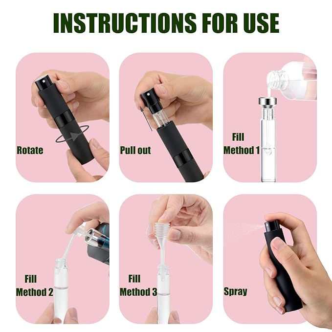 14 PCS/8ML Portable Atomizer Perfume Bottles, Mini Empty Refillable Cologne Spraye Bottle, Pocket Travel Perfume Liquid Sprayer (Mixing Colors)-GlimoraGlow