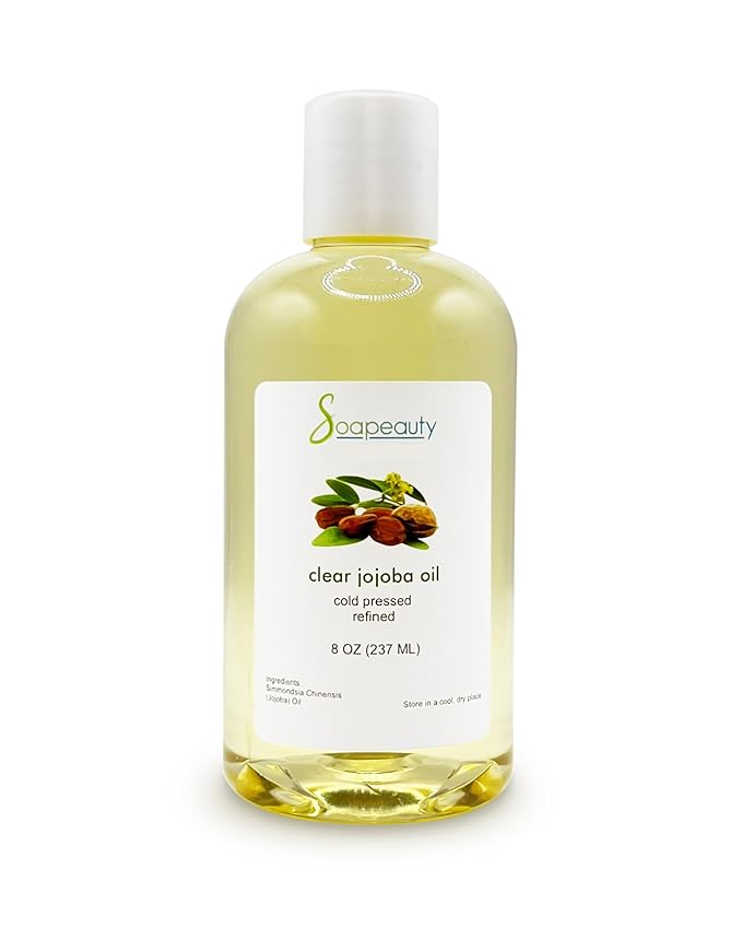 Soapeauty Clear Jojoba Oil | 100% Pure & Natural | Refined, Cold Pressed, Hexane Free | Moisturizing Oil for Skin, Face, Hair & Nails | 8 fl oz-GlimoraGlow