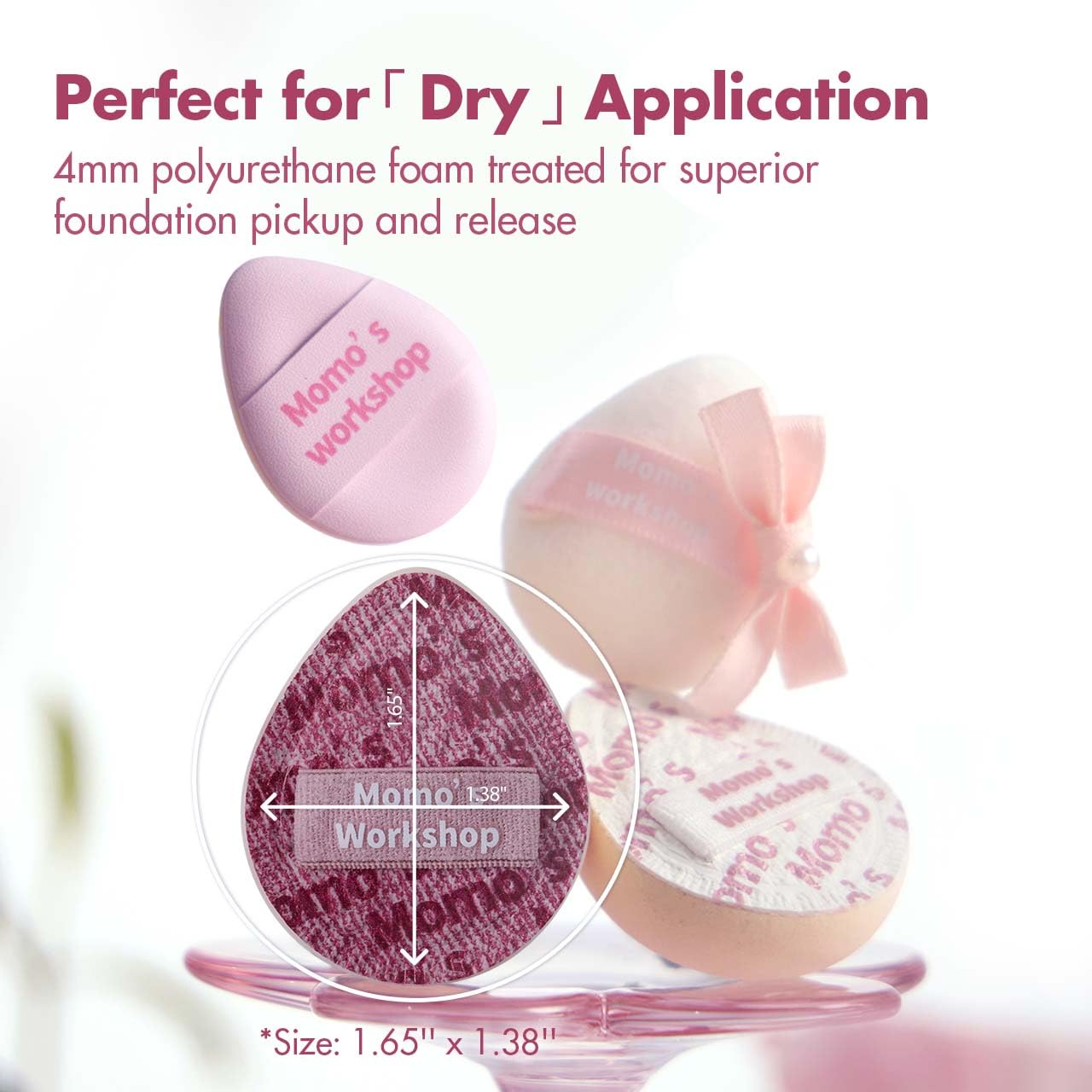 Mini Denim Makeup Sponge Set,Mini Makeup Blenders Sponge for Concealer/Blush/Highlighter, Perfect for Detail Work & Travel,4pcs Pink Mini Concealer Puffs with Travel Pouch-GlimoraGlow