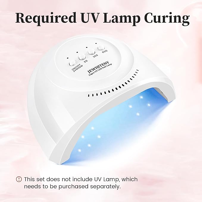 JEWHITENY Poly Extension Gel Nail Set Clear Pink Poly Nail Gel With Slip Solution Base Coat Top Coat French Manicure Need U V Lamp Curing for Finger Art and Home DIY-GlimoraGlow