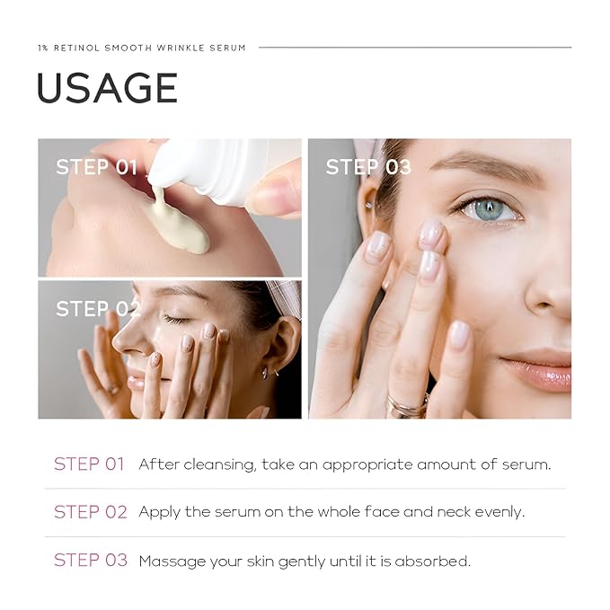 1% Retinol Serum for Face, Facial Serums for Anti Aging with Retinol, Niacinamide & Vitamin E for Fine Lines, Wrinkles & Dark Spots, Daily Skincare to Smooth & Firm Skin, 1.06 fl. oz, Pack of 2-GlimoraGlow