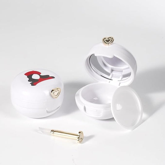 2 Pack Lip Balm Containers,Plastic Portable Empty Lip Balm Container with Mirror and Silicone Lip,Empty Lipstick Dispenser Box for Travel,Home-GlimoraGlow