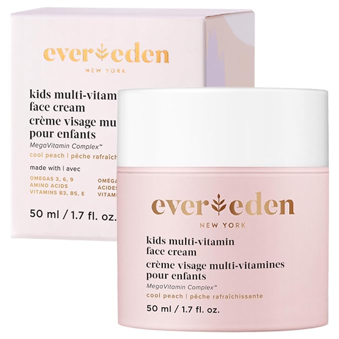 Evereden Kids Face Cream: Cool Peach, 1.7 oz. | Face Lotion | Clean and Non-Toxic Face Moisturizer | Multi-Vitamin Skin Care for Kids-GlimoraGlow