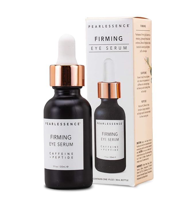 Pearlessence Firming Eye Serum with Caffeine + Peptide – Rejuvenates Puffy Eyes & Reduces Under Eye Bags | Made in USA & Cruelty Free (1oz)-GlimoraGlow