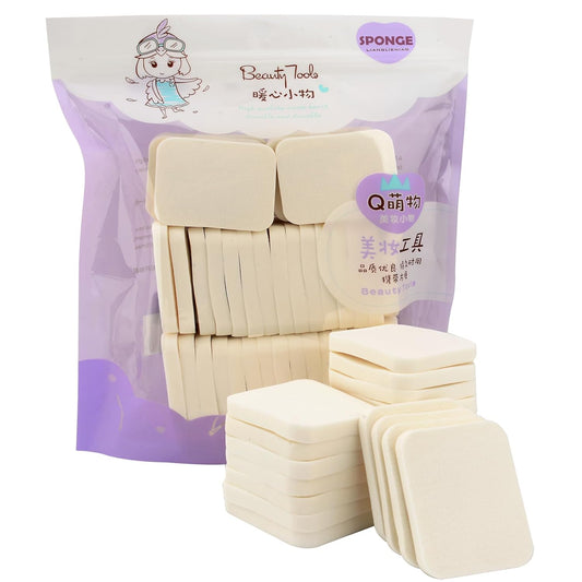 40 PCS Makeup Blenders Sponges Set, Use for Dry and Wet, Perfect for Full Face Curve Blending, Cream, Liquid, Powder Foundation Cosmetics, Latex Free & Soft & Flexible, Square-GlimoraGlow