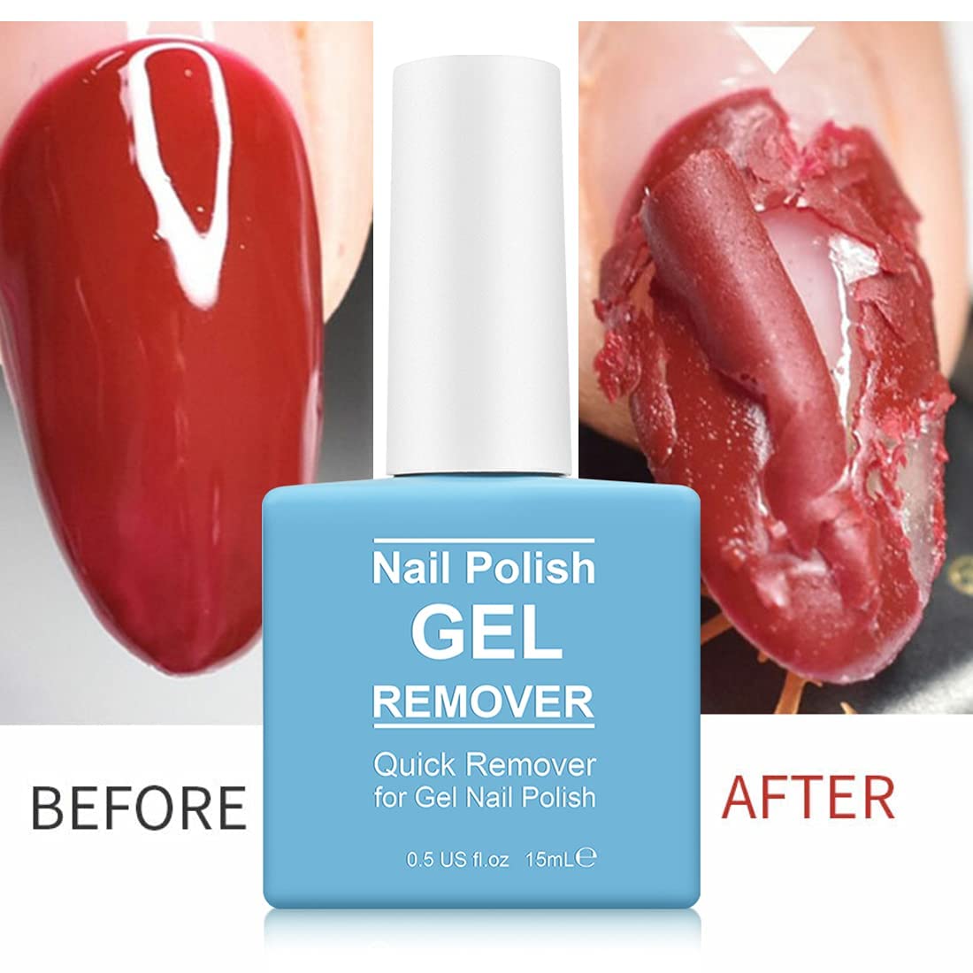 2 Pack Gel Nail Polish Remover, Gel Polish Remover for Nails, Easily Magic Soak-Off Gel Polish in 2-5 Minutes - Safe, No Need For Foil, Soaking Or Wrapping (with 1 Cuticle Pusher and Nail Scraper)-GlimoraGlow