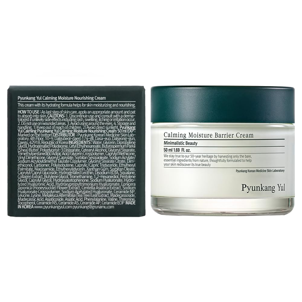 Pyunkang Yul PKY Calming Moisture Nourishing Cream Instantly Soothes Sensitive Skin, Face Moisturizer for Healthy Skin Vitality with Collagen, Vegan, Korean Skincare (1.69 Fl. Oz, 50ml)-GlimoraGlow