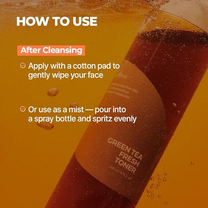 ISNTREE Green Tea Fresh Toner 200ml, 6.76 fl.oz | Korean Skincare | Toner for Oily Skin | Sebum Control | Hydrating and Refreshing-GlimoraGlow