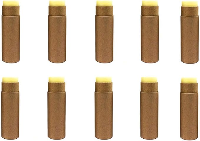 10 Pcs 1oz Cardboard Lip Balm Tubes Kraft Paper Lipstick Tube Empty Lip Gloss Containers Refillable Chapstick Container Round Paper Solid Tube for DIY Cosmetic Samples Lotion Deodorant,Brown-GlimoraGlow