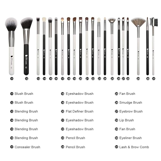 DUcare Professional Makeup Brushes 31Pcs Panda Series Makeup Brush Set Kabuki Foundation Blending Face Powder Blush Concealers Eye Shadows With Leather Case Organizer-GlimoraGlow