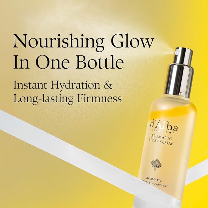 d'alba Piedmont Italian White Truffle First Aromatic Spray Serum, Fragrant VEGAN Glowy Antioxidant Face Mist, Deep Hydration Skin Firmness, Korean Skin Care (4.05 fl.oz)-GlimoraGlow
