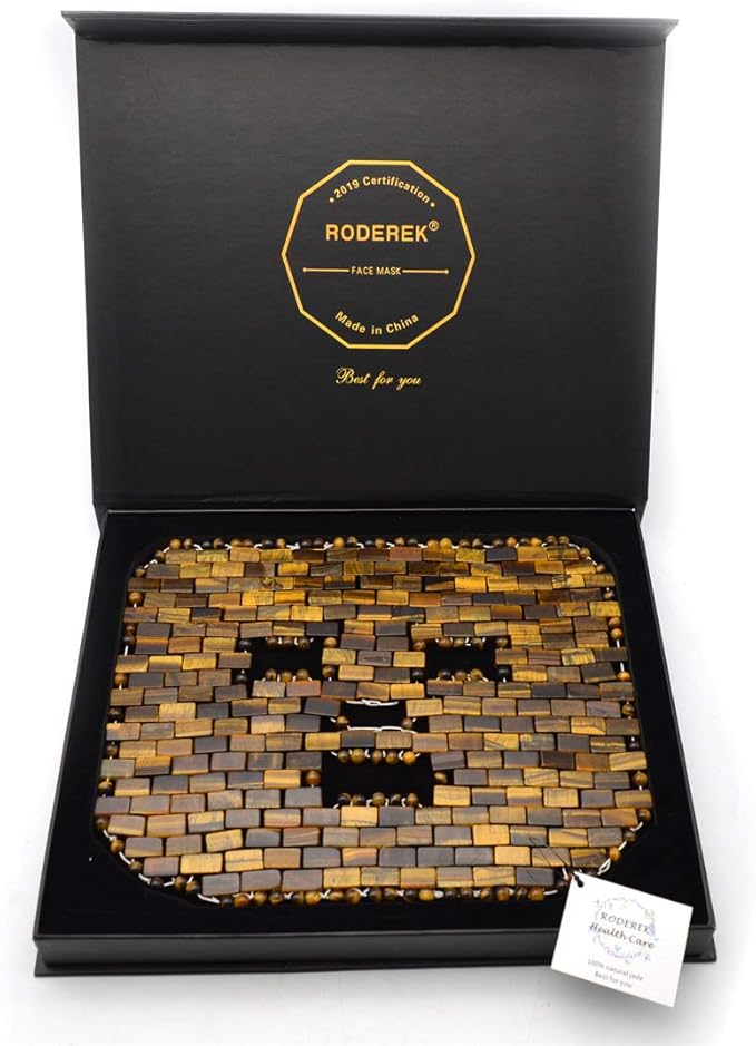 Jade Ice Sleeping Mask, Jade Mask for Relieving Face & Eye Puffiness Migraine, Anti Wrinkle Mask Therapy, Yoga Meditation Tools (Tiger's eye Jade)-GlimoraGlow