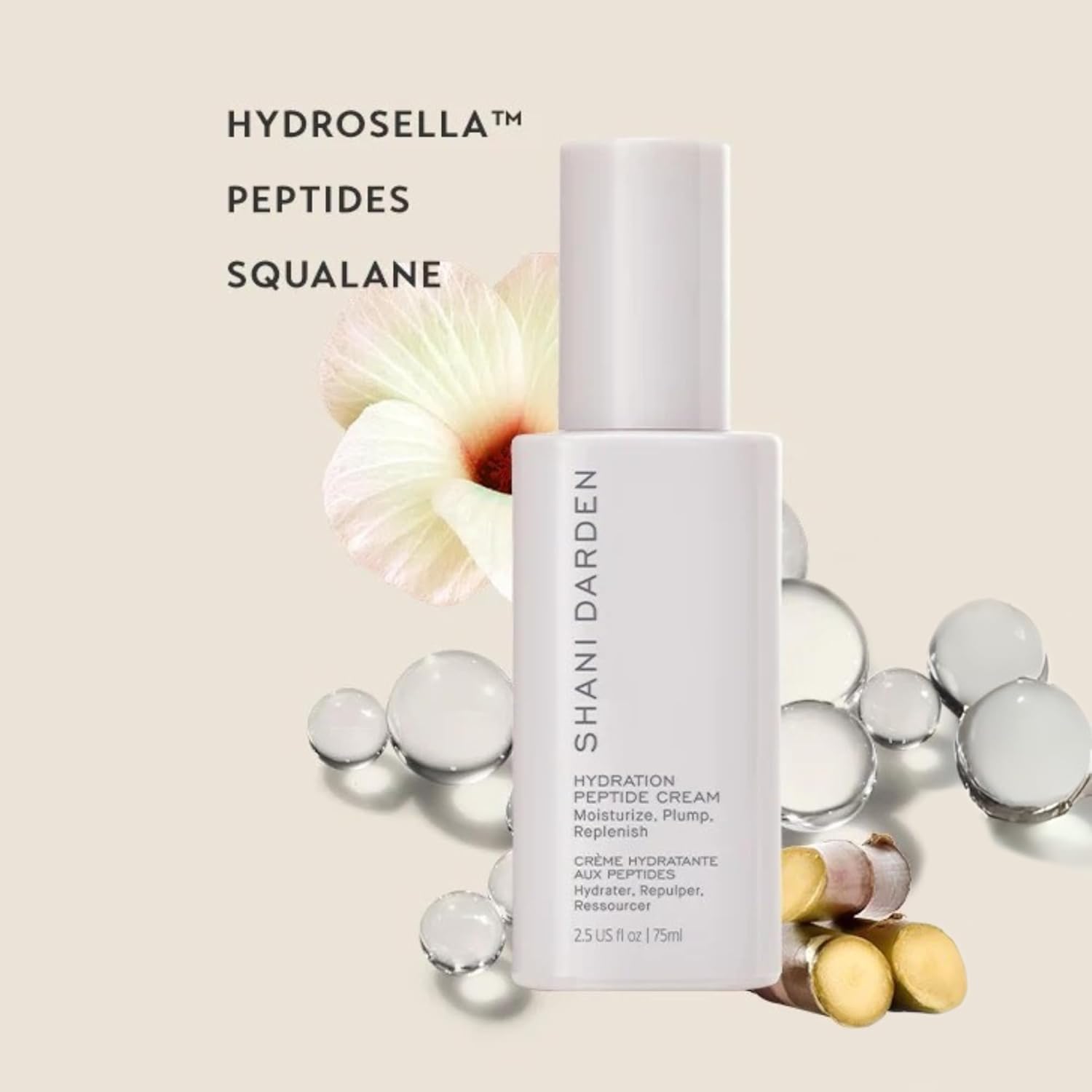 Shani Darden Hydration Peptide Cream, Oil-Free Face Moisturizer with Peptides, Squalane, Niacinamide & Ceramides for Normal to Dry Skin, Up to 72 Hours of Hydration Without Clogging Pores, 2.5 fl oz-GlimoraGlow