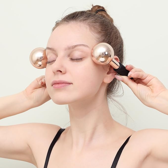 Ice Globes for Face & Eyes, Unbreakable Stainless Steel Cryo Sticks for Beauty Routines, Facials Cold Roller Colling Globes for Puffiness, Wrinkles, Dark Circles, Headaches-GlimoraGlow