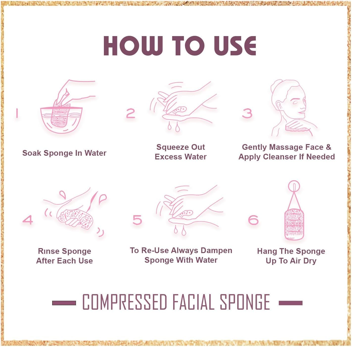 60-Count Compressed Facial Sponges | Makeup Remover Sponge | 100% Natural Cosmetic Spa Sponges for Facial Cleansing | Exfoliating Mask | Face Scrubber (Drop)-GlimoraGlow