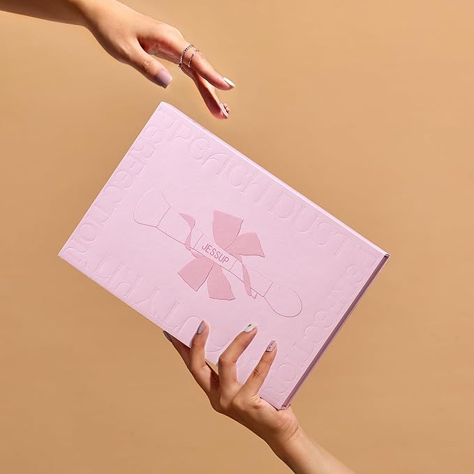 Jessup Makeup Brushes Set with Makeup Sponge, 7pcs Double Sided Makeup Brushes for Foundation Concealer Blush Eyeshadow Contour Bronzer Powder Blending Eyebrow Eyeliner with Gift Box, T506-GlimoraGlow